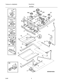 BURNER Diagram and Parts List for EW30GF65GWA  Electrolux Range