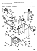 WASHER - CABINET, TOP PANEL, BASE Diagram and Parts List for LG400SXD2  Frigidaire Washer Dryer Combo