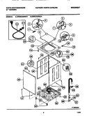 CABINET, TOP PANEL, BASE Diagram and Parts List for WWX433RBW1  Frigidaire Washer