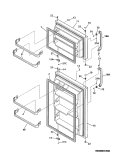 DOORS Diagram and Parts List for FRT18B1BW0  Frigidaire Refrigerator