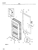 DOOR Diagram and Parts List for MFU14F1GW2  Frigidaire Freezer