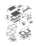 SHELVES, CONTROLS Diagram and Parts List for WRT18NRCD0  Frigidaire Refrigerator