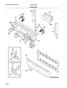 Backguard Diagram and Parts List for FGIF3061NFD  Frigidaire Range