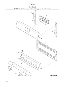 Backguard Diagram and Parts List for 79074142710  Kenmore Range