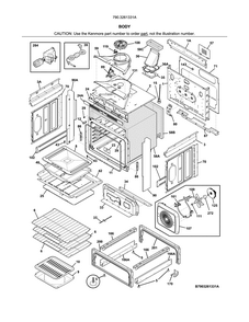 Body Diagram and Parts List for 7903261331A  Kenmore Range