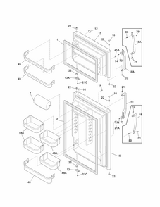 Doors Diagram and Parts List for 25378823013  Kenmore Refrigerator