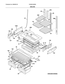 Shelves Diagram and Parts List for EI23BC35KSBA  Electrolux Refrigerator