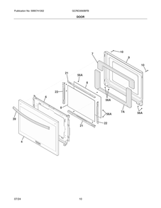 Door Diagram and Parts List for GCRE3060BFB  Frigidaire Range