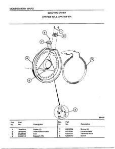 Electric Dryer Page 5 Diagram and Parts List for 7208A  Frigidaire Dryer