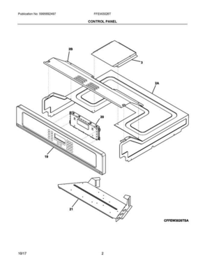 02 - Control Panel Diagram and Parts List for FFEW3026TBB  Frigidaire Wall Oven