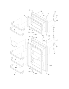 Doors Diagram and Parts List for FTMD18P4KWD  Frigidaire Refrigerator
