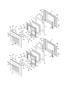 Doors Diagram and Parts List for FGET2765PFC  Frigidaire Wall Oven