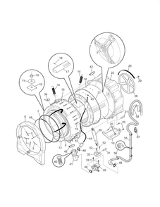 Motor/tub Diagram and Parts List for 970L48022A0  Frigidaire Washer