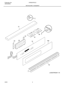 Backguard / Dosseret Diagram and Parts List for CPEB30T8CC2  Frigidaire Wall Oven