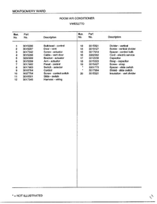 Room Air Conditioner Page 4 Diagram and Parts List for 5277D  Frigidaire Air Conditioner