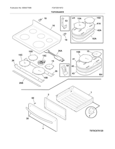 Top/drawer Diagram and Parts List for FGIF3061NFD  Frigidaire Range