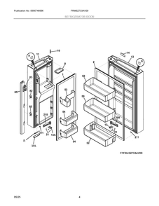 Refrigerator Door Diagram and Parts List for FRMS2733AV00  Frigidaire Refrigerator