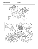 TOP / DRAWER Diagram and Parts List for PLGFMZ96ECC  Frigidaire Range