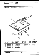 COOKTOP PARTS Diagram and Parts List for GF770HXD5  Frigidaire Range