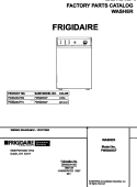 COVER Diagram and Parts List for FWS845GFT0  Frigidaire Washer
