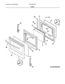 Door Diagram and Parts List for FCRG3051ASC  Frigidaire Range
