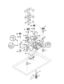 Burner Diagram and Parts List for 74403  Frigidaire Range