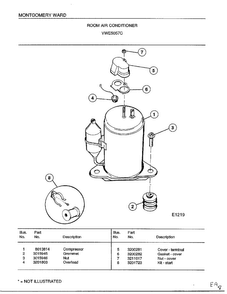 Room Air Conditioner Page 5 Diagram and Parts List for 5057C  Frigidaire Air Conditioner