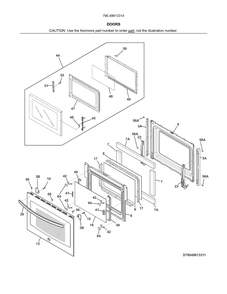Doors Diagram and Parts List for 79049613314  Kenmore Microwave