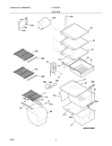 SHELVES Diagram and Parts List for GLHS35EHB4  Frigidaire Refrigerator