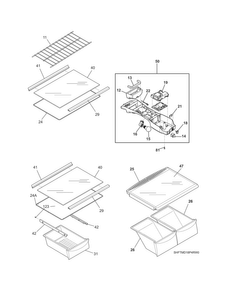 Shelves Diagram and Parts List for FTMD18P4RW0  Frigidaire Refrigerator