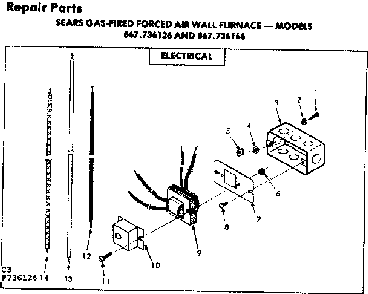 Electrical Diagram and Parts List for 867736166  Frigidaire Furnace