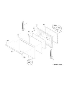 Door Diagram and Parts List for FFEF3003RBA  Frigidaire Range