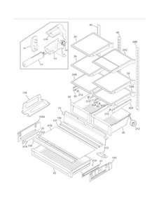 Shelves Diagram and Parts List for FGHN2866PE0  Frigidaire Refrigerator