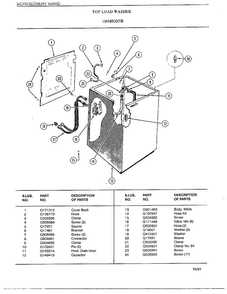 Washer Page 3 Diagram and Parts List for 6007B  Frigidaire Washer