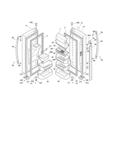 Fresh Food Door Diagram and Parts List for FGHB2866PF1  Frigidaire Refrigerator