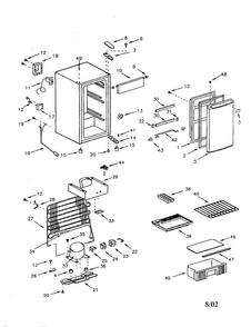 Part Location Diagram of 302357 Maytag Compact freezer door hinge cap