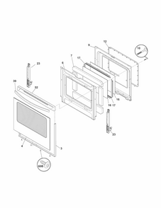 Door Diagram and Parts List for 79093013310  Kenmore Range