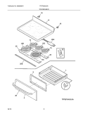 TOP/DRAWER Diagram and Parts List for FFEF3050LSA  Frigidaire Range