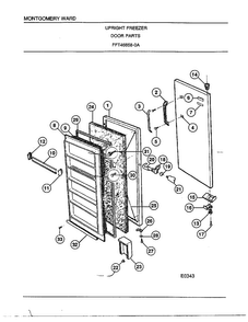 Door Parts Diagram and Parts List for 46858-A  Frigidaire Freezer