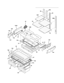 Shelves Diagram and Parts List for EI27BS26JB6  Electrolux Refrigerator
