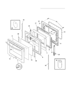 Door Diagram and Parts List for FGEF3055MFC  Frigidaire Range