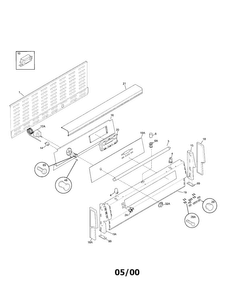 Backguard Diagram and Parts List for 74403  Frigidaire Range
