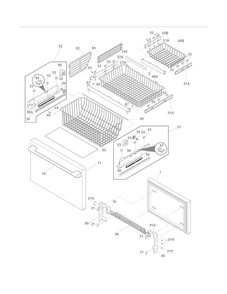 Freezer Drawer - Basket Diagram and Parts List for E23BC68JPS4  Electrolux Refrigerator