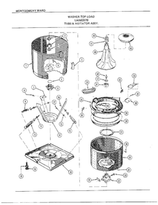 Tubs And Agitator Assy Diagram and Parts List for 6337B  Frigidaire Washer