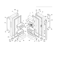 Fresh Food Door Diagram and Parts List for FPHG2399MF5  Frigidaire Refrigerator