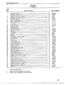 Freezer Page 4 Diagram and Parts List for 44057  Frigidaire Freezer