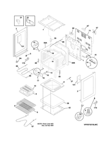 Body Diagram and Parts List for FFEF3015ZWC  Frigidaire Range
