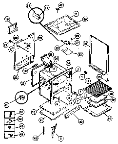 Cabinet Diagram and Parts List for 30-3858-10 01 Tappan Range