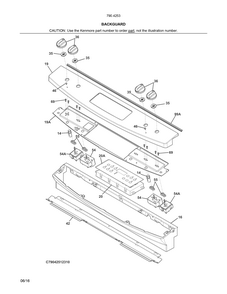 Backguard Diagram and Parts List for 79042531315  Kenmore Range