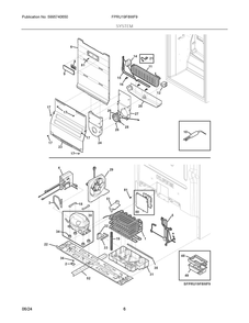 System Diagram and Parts List for FPRU19F8WF9  Frigidaire Refrigerator